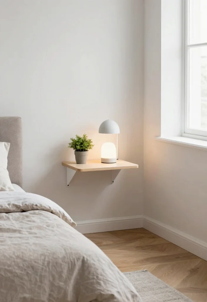 12 Bedroom Side Table Ideas That Look Stylish and Useful 6. Floating Side Tables 0