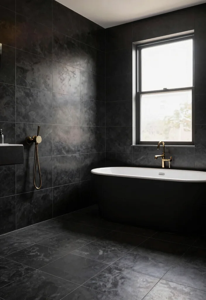 12 Black Bathroom Ideas That Feel Bold and Sophisticated 1. Luxurious Black Tiles 0