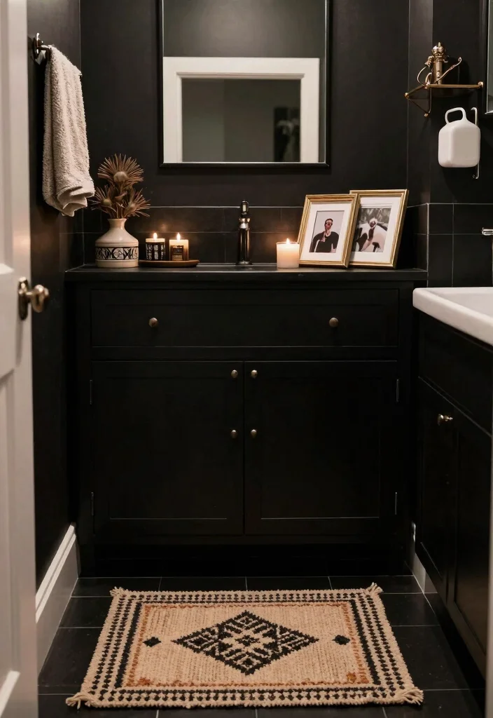 12 Black Bathroom Ideas That Feel Bold and Sophisticated 12. Personal Touches 0