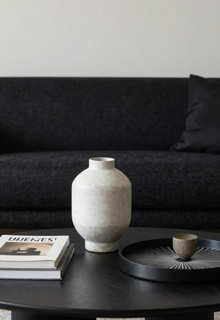 12 Black Couch Living Room Decor Ideas with Contrast 62 12 Black Couch Living Room Decor Ideas with Contrast 12. Unique Accessories 0