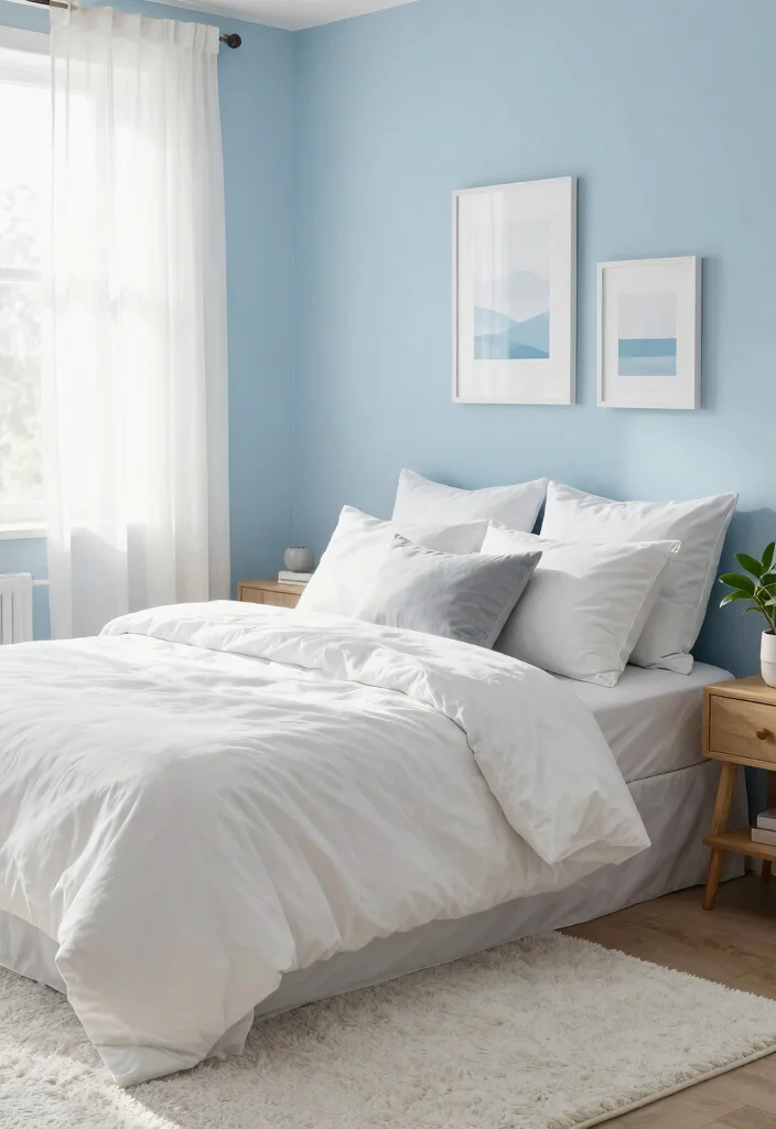12 Blue Bedroom Ideas for a Relaxing Mood 1. Soft Sky Blue Serenity 0