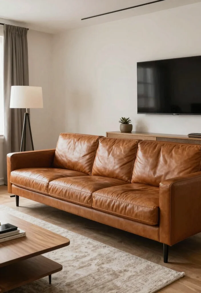 12 Cognac Couch Living Room Ideas That Look Rich 60 12 Cognac Couch Living Room Ideas That Look Rich 10. Balancing Light and Dark 0