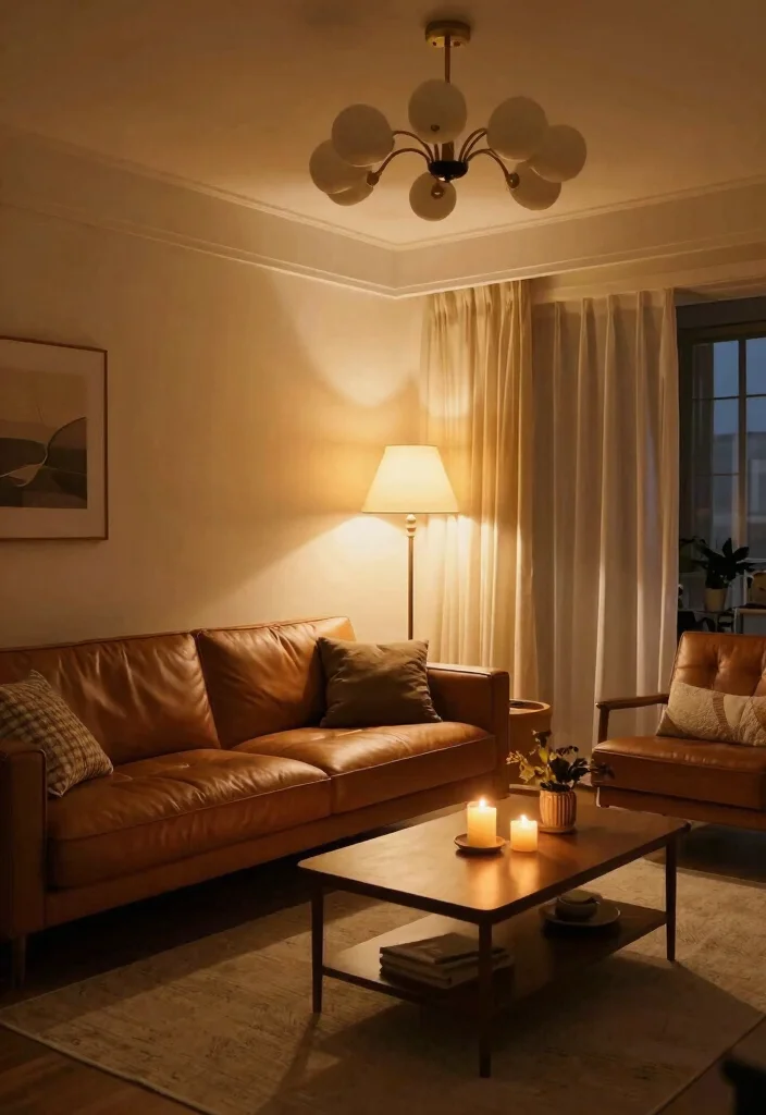 12 Cognac Couch Living Room Ideas That Look Rich 15 12 Cognac Couch Living Room Ideas That Look Rich 5. Cozy Lighting Options 0