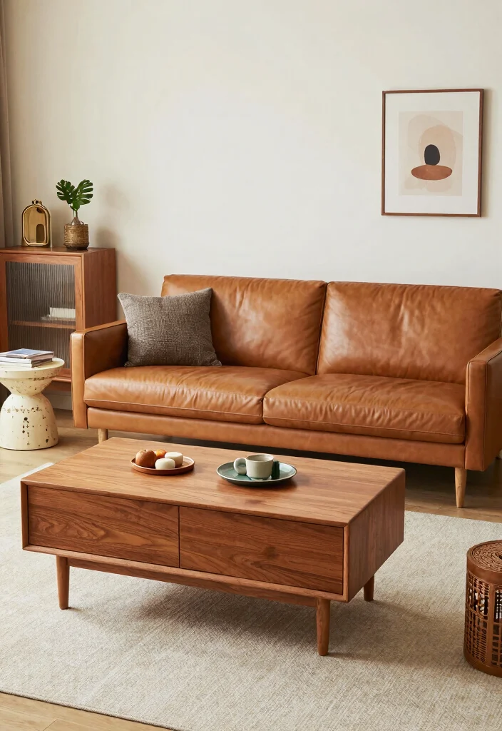 12 Cognac Couch Living Room Ideas That Look Rich 26 12 Cognac Couch Living Room Ideas That Look Rich 6. Functional yet Stylish Furniture 0