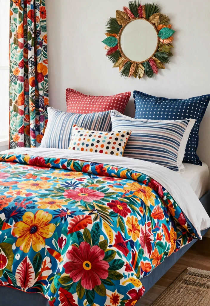 12 Colorful Bedroom Ideas That Feel Happy 50 12 Colorful Bedroom Ideas That Feel Happy 10. Mix and Match Patterns 0