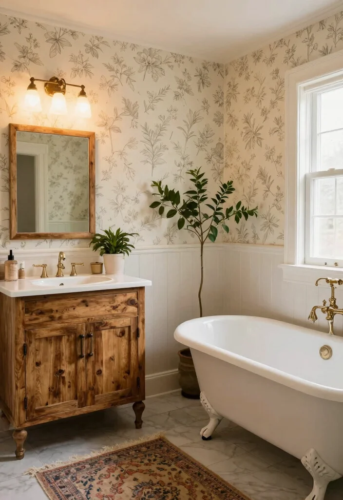 12 Cool Bathroom Ideas with Modern Visual Impact 11. Vintage Touches 0