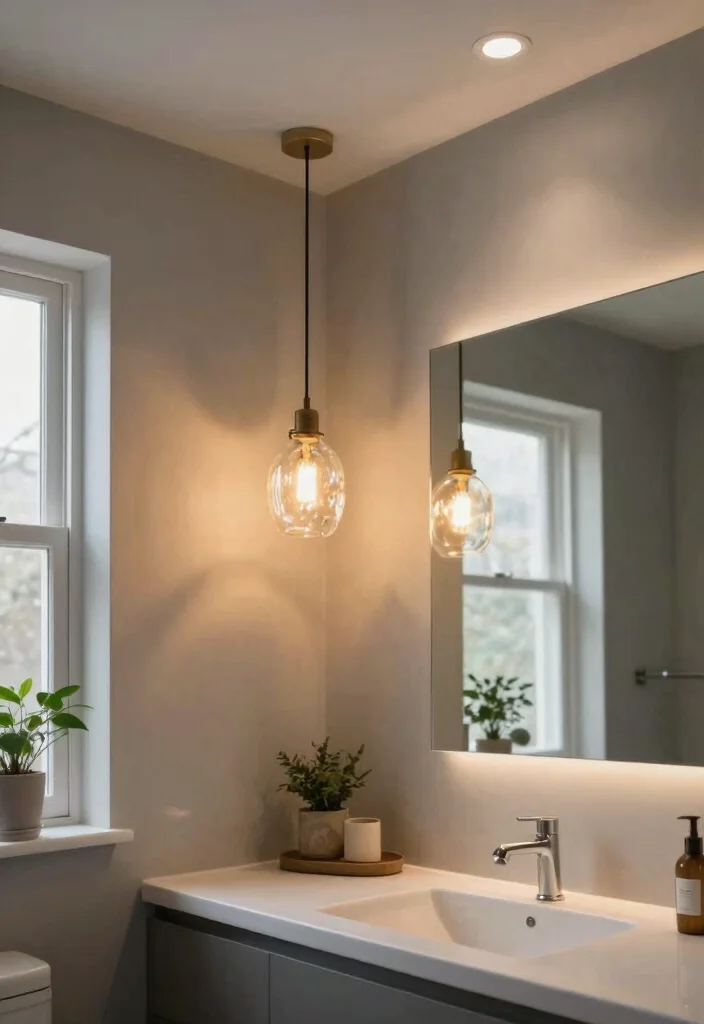 12 Cool Bathroom Ideas with Modern Visual Impact 3. Sustainable Lighting Solutions 0