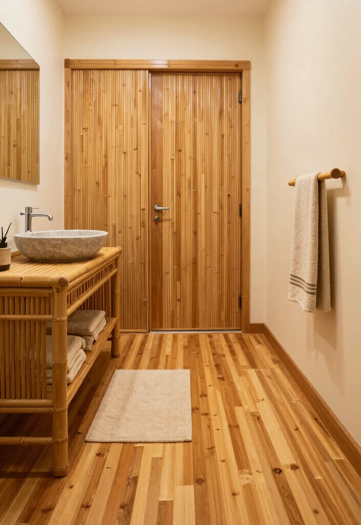 12 Cool Bathroom Ideas with Modern Visual Impact 5. Bamboo Elements 0
