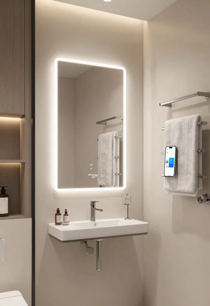 12 Cool Bathroom Ideas with Modern Visual Impact 9. Smart Technology Integration 0