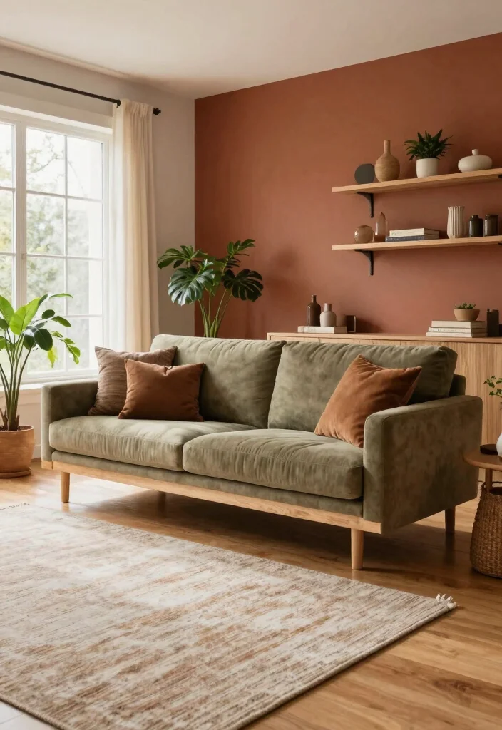 12 Cozy Living Room Ideas with Warm Colors 1. Embrace Earthy Tones 0