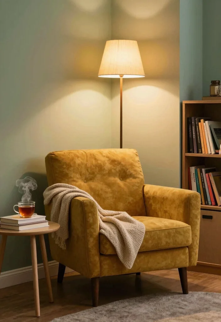 12 Cozy Living Room Ideas with Warm Colors 3. Create a Reading Nook 0