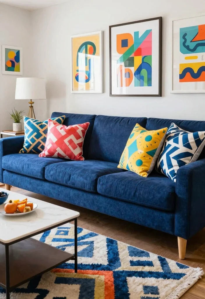 12 Dark Blue Sofa Living Room Ideas That Stand Out 50 12 Dark Blue Sofa Living Room Ideas That Stand Out 10. Playful Patterns 0