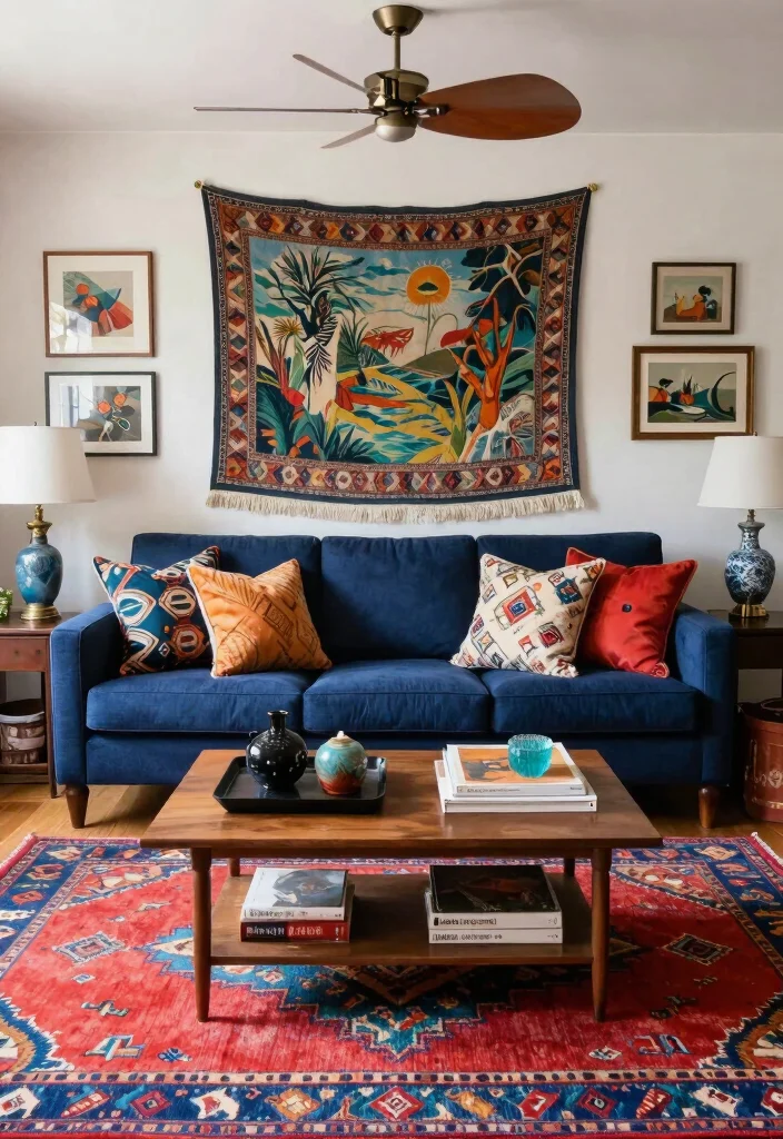 12 Dark Blue Sofa Living Room Ideas That Stand Out 25 12 Dark Blue Sofa Living Room Ideas That Stand Out 5. Eclectic Accessories 0