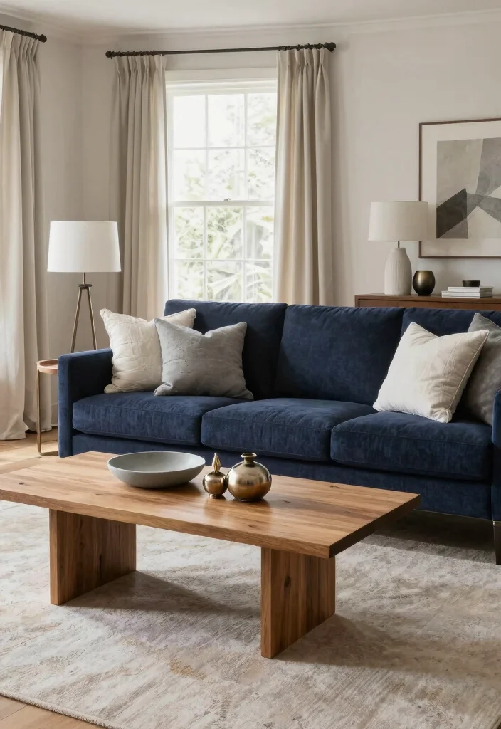 12 Dark Blue Sofa Living Room Ideas That Stand Out 38 12 Dark Blue Sofa Living Room Ideas That Stand Out 8. Neutral Balance 0