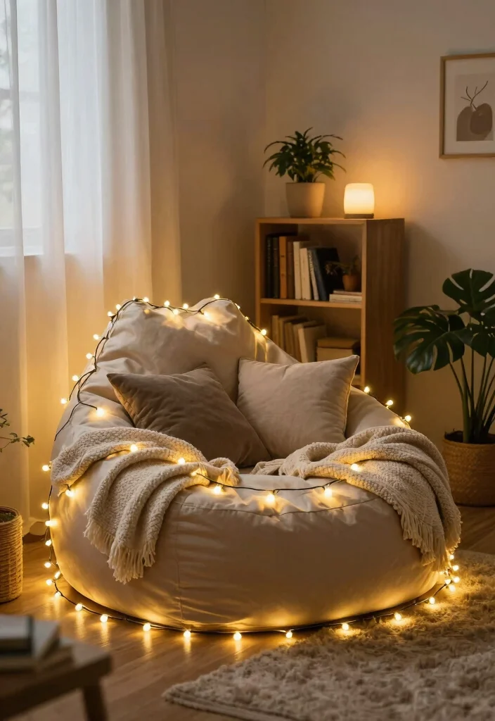 12 Fairy Lights Bedroom Ideas for Cozy Ambience 11. Corner of Cozy 0