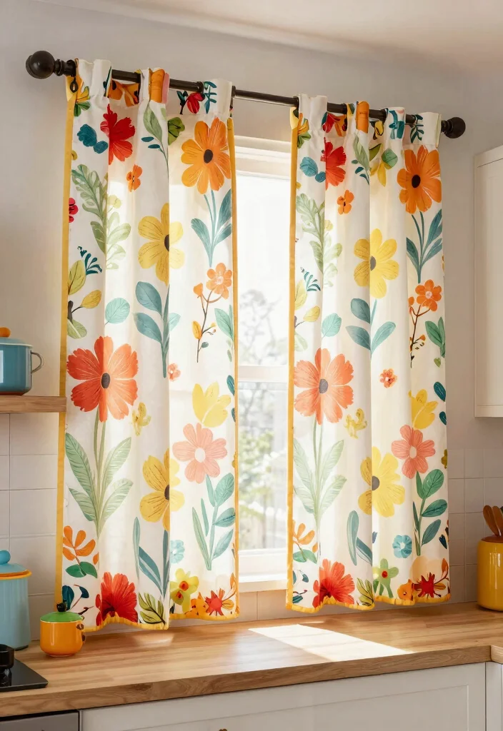 12 Funky Kitchen Ideas with Bold Personality 51 12 Funky Kitchen Ideas with Bold Personality 11. Whimsical Curtains 0