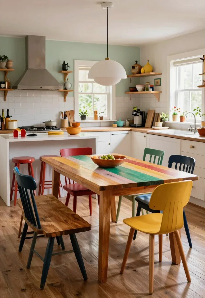 12 Funky Kitchen Ideas with Bold Personality 49 12 Funky Kitchen Ideas with Bold Personality 9. Eclectic Furniture Pieces 0