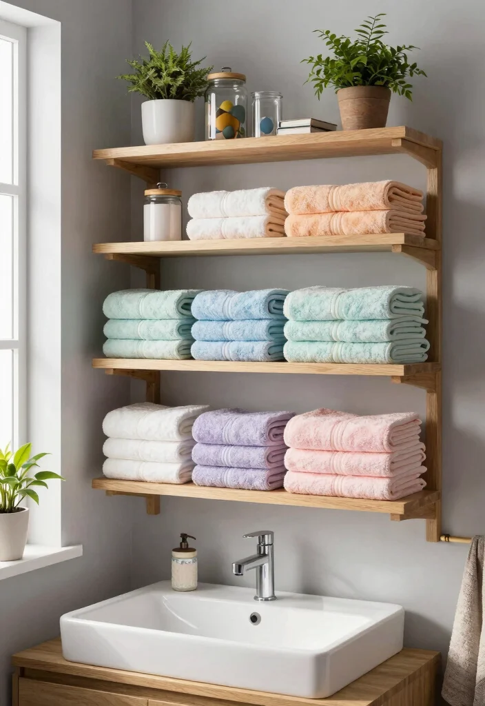 12 Hall Bathroom Ideas That Feel Welcoming and Functional 1. Embrace Open Shelving for Storage and Style 0