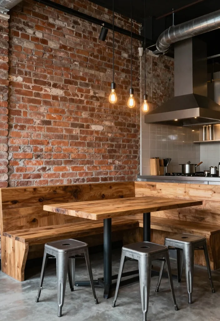 12 Kitchen Banquette Ideas for Cozy Dining 4. Urban Industrial Style 0