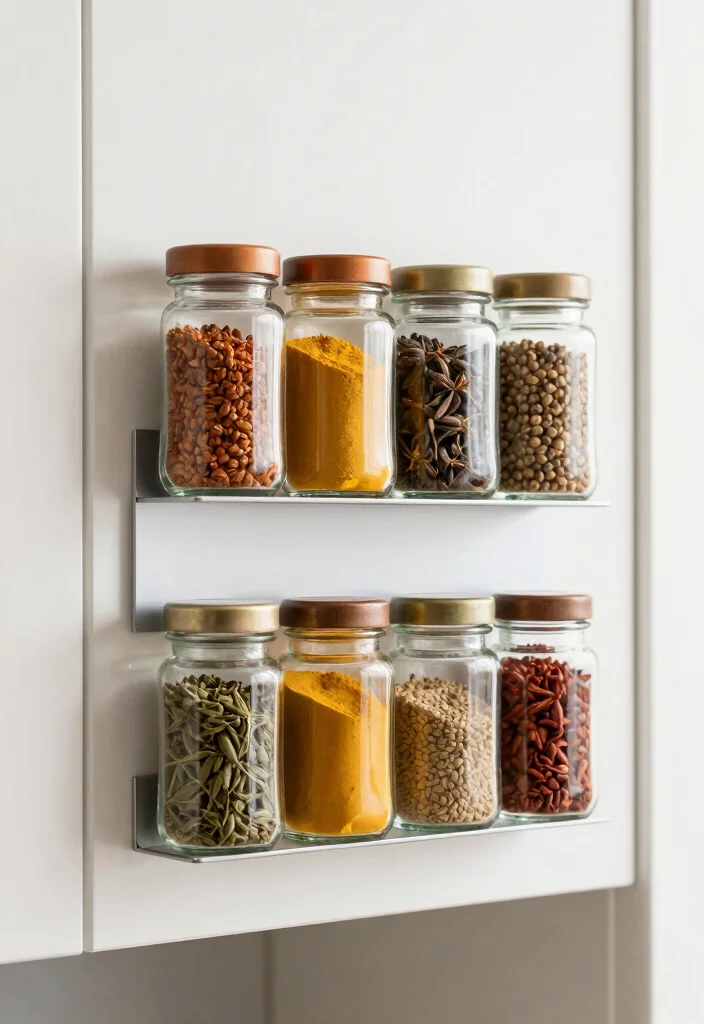 12 Kitchen Cupboard Ideas for Smart Storage 3. Magnetic Spice Racks 0