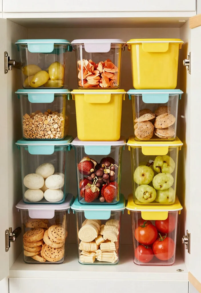 12 Kitchen Cupboard Ideas for Smart Storage 7. Color Coded Container Systems 0
