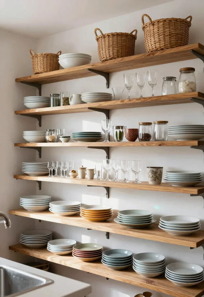 12 Kitchen Cupboard Ideas for Smart Storage 8. Open Shelving Displays 0