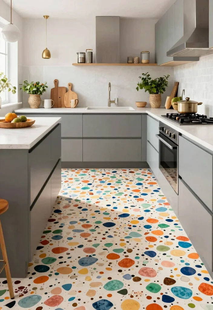 12 Kitchen Floor Ideas That Are Durable and Stylish 60 12 Kitchen Floor Ideas That Are Durable and Stylish 10. Terrazzo Flooring 0