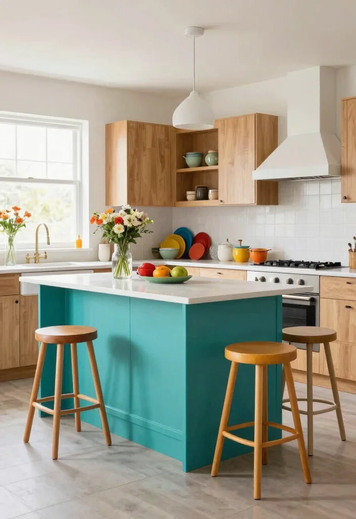 12 Kitchen Island Ideas for Cooking and Seating 25 12 Kitchen Island Ideas for Cooking and Seating 5. Colorful and Playful Designs 0