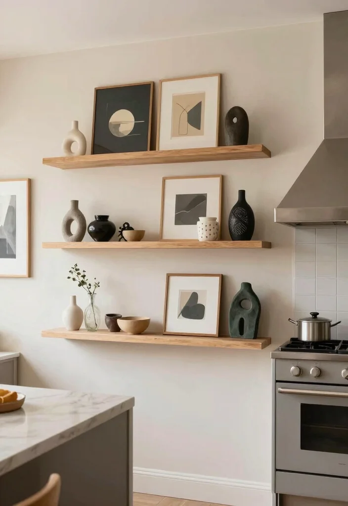 12 Kitchen Shelf Ideas That Balance Decor and Storage 62 12 Kitchen Shelf Ideas That Balance Decor and Storage 12. Statement Art Shelving 0