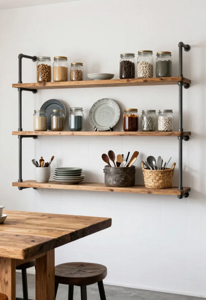 12 Kitchen Shelf Ideas That Balance Decor and Storage 12 12 Kitchen Shelf Ideas That Balance Decor and Storage 2. Industrial Pipe Shelving 0