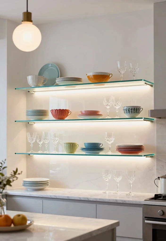 12 Kitchen Shelf Ideas That Balance Decor and Storage 24 12 Kitchen Shelf Ideas That Balance Decor and Storage 4. Glass Display Shelves 0
