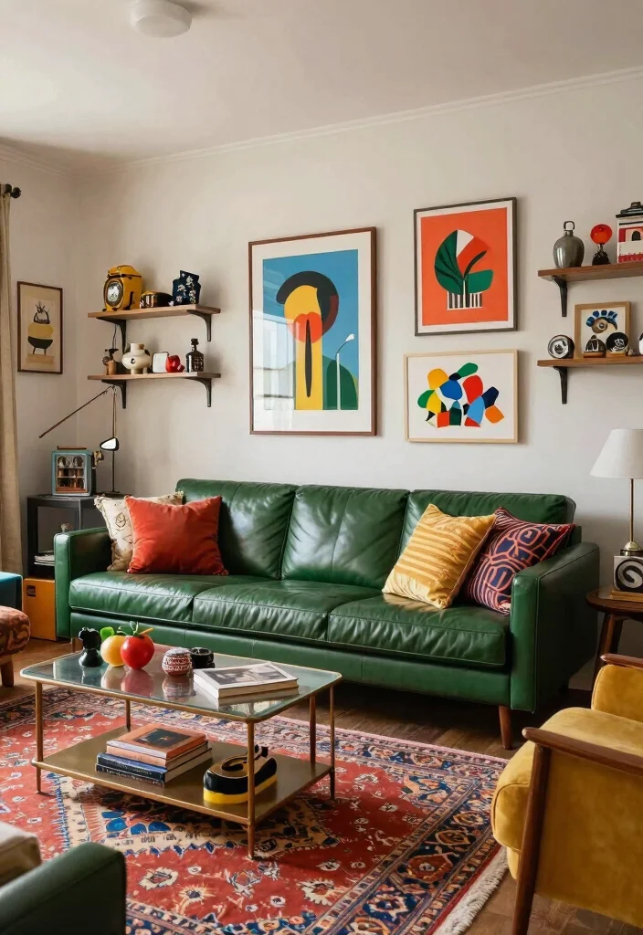 12 Leather Sofa Living Room Ideas with Timeless Style 37 12 Leather Sofa Living Room Ideas with Timeless Style 7. Artsy and Unique 0