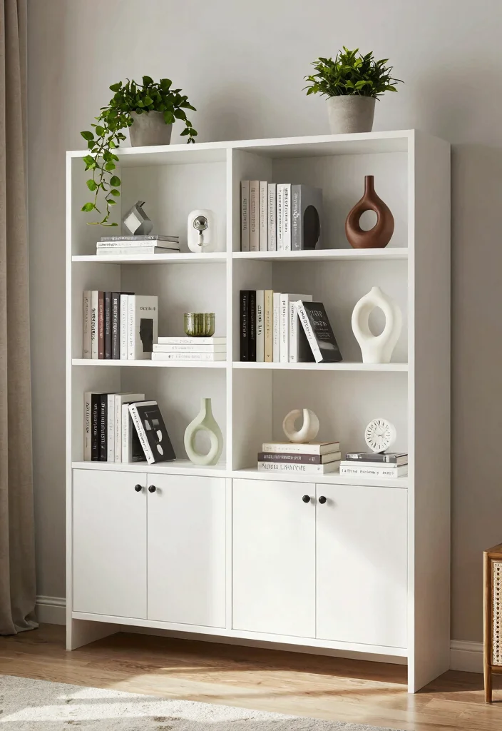 12 Living Room Cabinet Ideas for Storage and Style 12 12 Living Room Cabinet Ideas for Storage and Style 2. Multi Functional Bookcase Cabinet 0