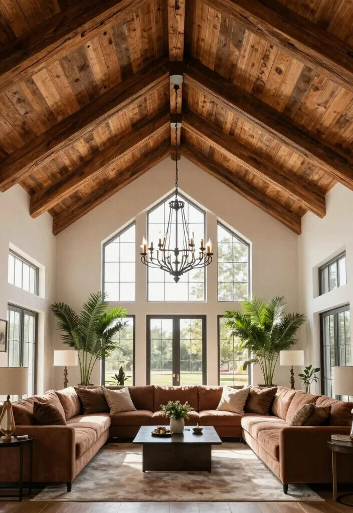 12 Living Room Ceiling Ideas That Elevate the Space 3 12 Living Room Ceiling Ideas That Elevate the Space 3. Vaulted Ceilings with Beams 0