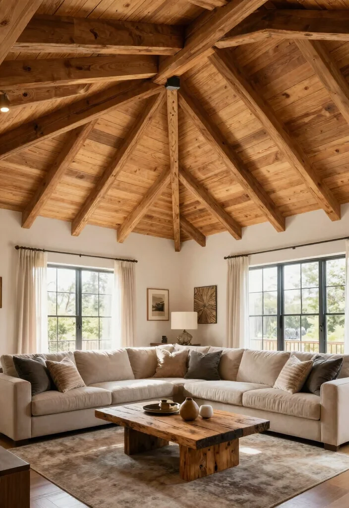 12 Living Room Ceiling Ideas That Elevate the Space 39 12 Living Room Ceiling Ideas That Elevate the Space 9. Arched Beams for a Unique Touch 0