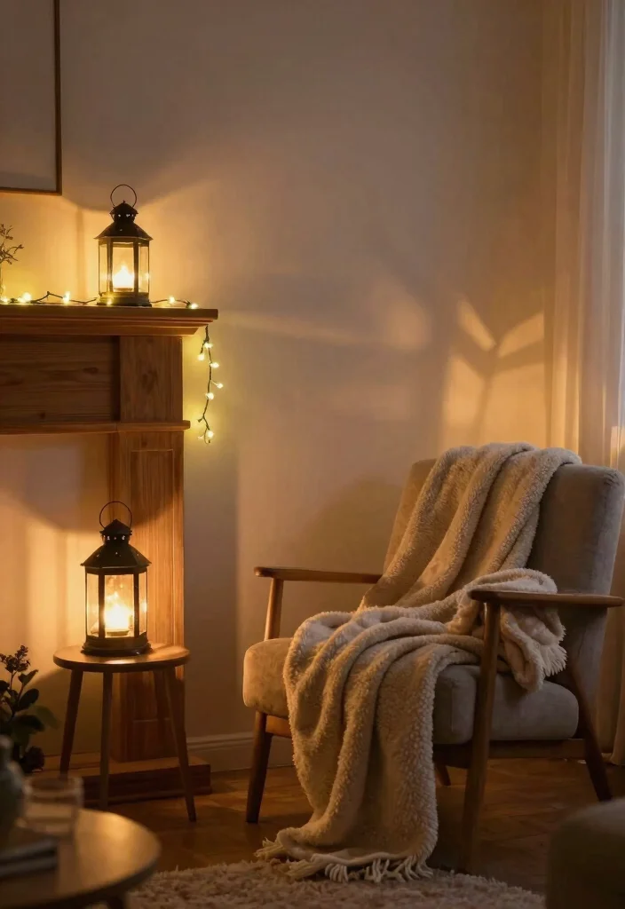 12 Living Room Christmas Decor Ideas That Feel Cozy 4. Warm Lighting Features 0