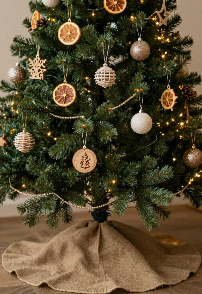 12 Living Room Christmas Decor Ideas That Feel Cozy 5. Rustic Christmas Tree Ornaments 0
