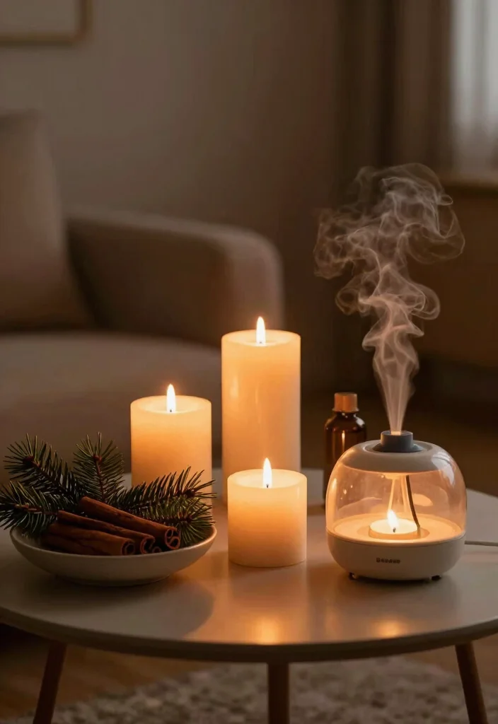 12 Living Room Christmas Decor Ideas That Feel Cozy 7. Seasonal Fragrance Elements 0