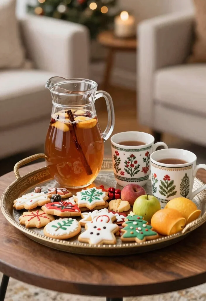 12 Living Room Christmas Decor Ideas That Feel Cozy 8. Festive Food and Drink Displays 0
