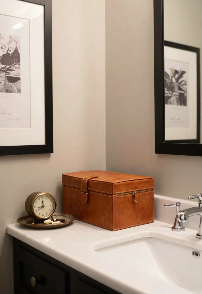 12 Masculine Bathroom Ideas with Bold and Clean Style 11. Decorative Accessories to Personalize 0