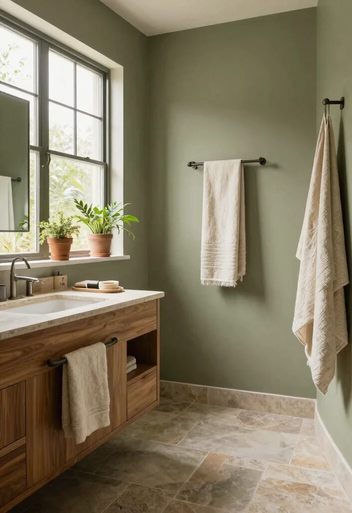 12 Masculine Bathroom Ideas with Bold and Clean Style 3. Earthy Tones and Textures 0