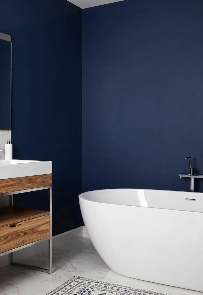 12 Masculine Bathroom Ideas with Bold and Clean Style 6. Bold Color Schemes 0