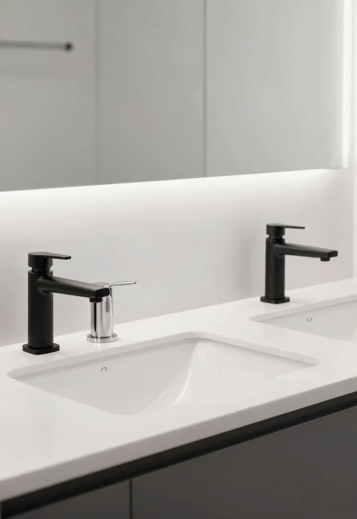 12 Minimalist Bathroom Decor Ideas for a Calm Clean Look 10. Choose Simple Elegant Fixtures 0