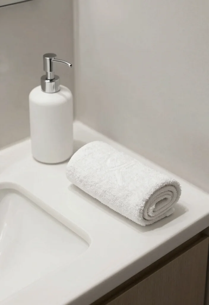12 Minimalist Bathroom Decor Ideas for a Calm Clean Look 11. Keep Countertops Clutter Free 0