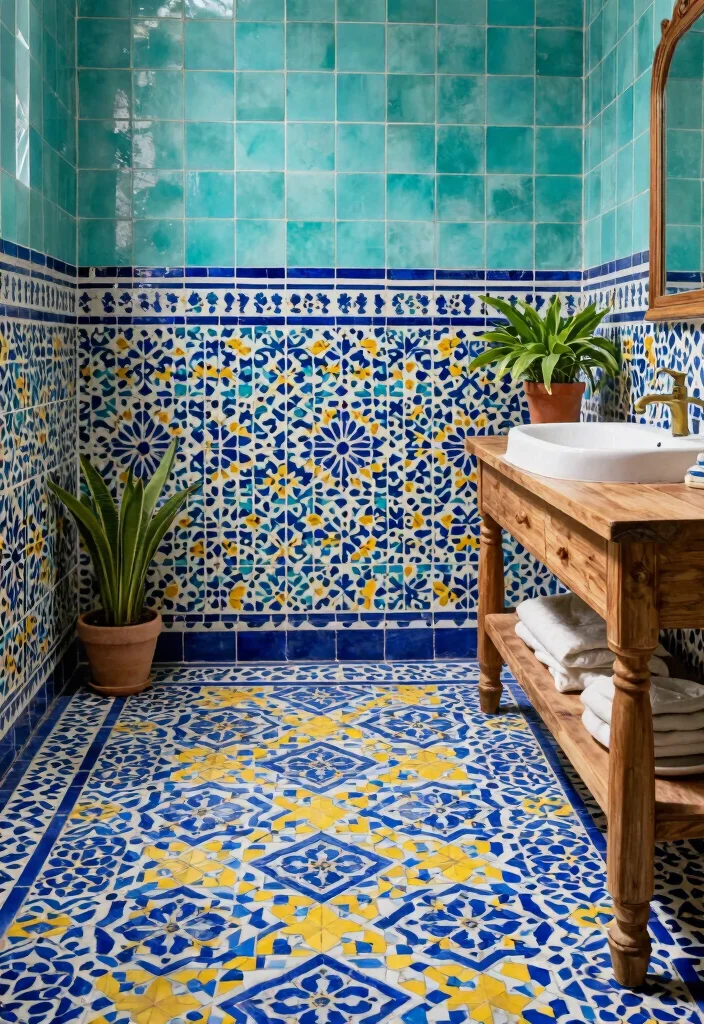 12 Moroccan Bathroom Ideas with Color Pattern and Texture 1 12 Moroccan Bathroom Ideas with Color Pattern and Texture 1. Vibrant Tile Patterns 0