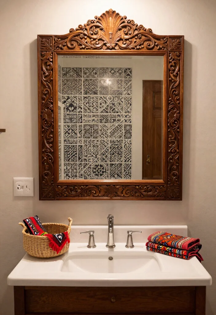 12 Moroccan Bathroom Ideas with Color Pattern and Texture 12 12 Moroccan Bathroom Ideas with Color Pattern and Texture 2. Decorative Mirrors 0