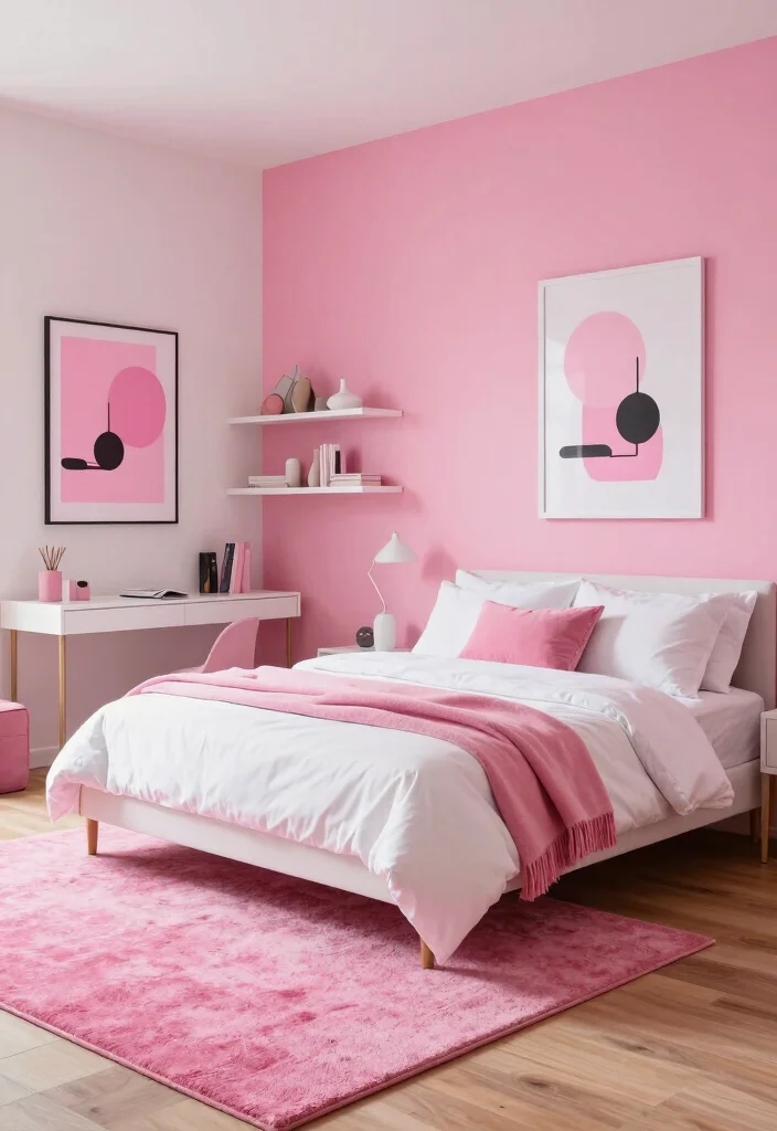 12 Pink Bedroom Ideas That Feel Stylish Not Sweet 2. Bold Pink Accents 0