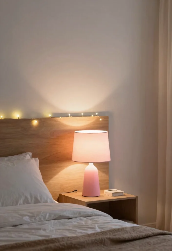 12 Pink Bedroom Ideas That Feel Stylish Not Sweet 6. Layered Lighting with Pink Accents 0