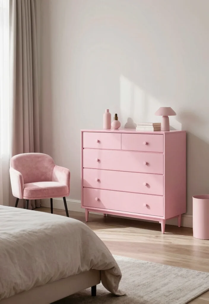 12 Pink Bedroom Ideas That Feel Stylish Not Sweet 7. Statement Pink Furniture 0