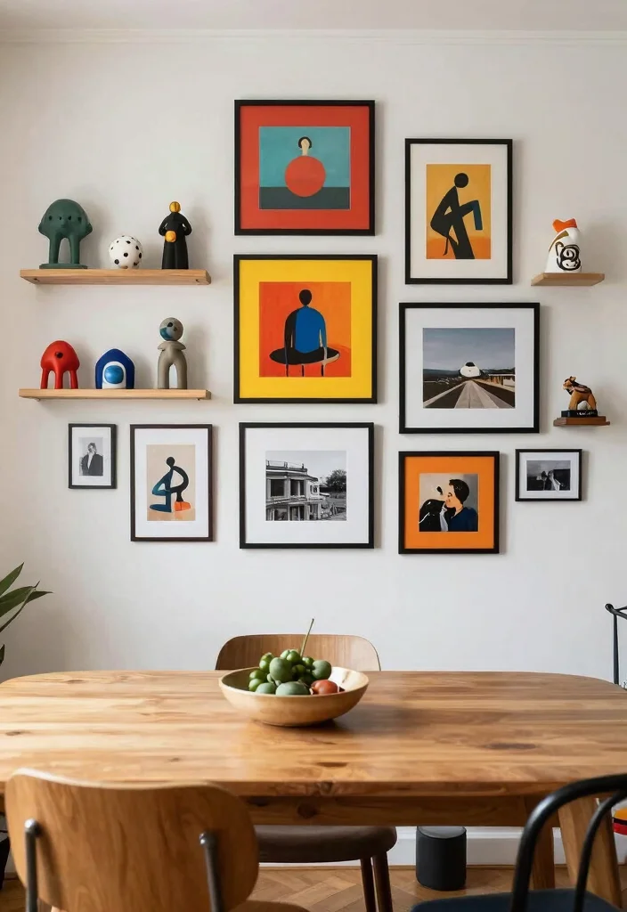 12 Small Living Dining Room Ideas That Flow Well 10. Artistic Displays 0